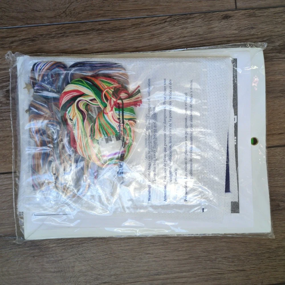 NOS Vtg 90's Bucilla Christmas Stocking Kit Santa Sleigh Toy Cross Stitch 84105